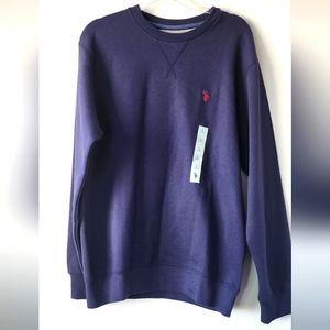 US Polo Assn Mens NWT Long Sleeve Pullover Luxury Feel Sweater Sz L Navy Blue